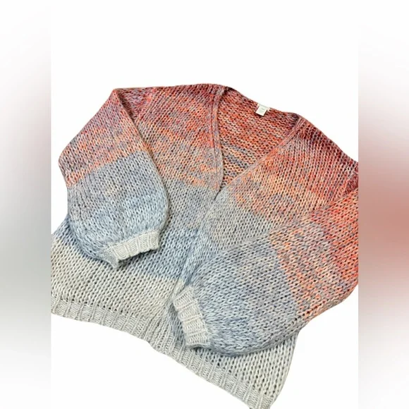 Sundance favorite hue cardigan - boho ombré balloon sleeves size M/L wool blend - Picture 4 of 13